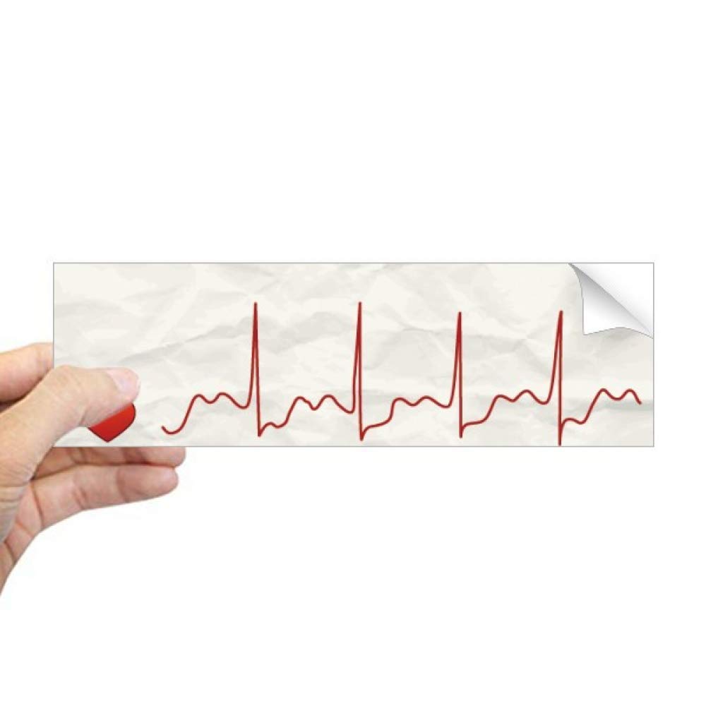 Electrocardiograma diseño de corazón adhesivo rectangular para ventanas 4