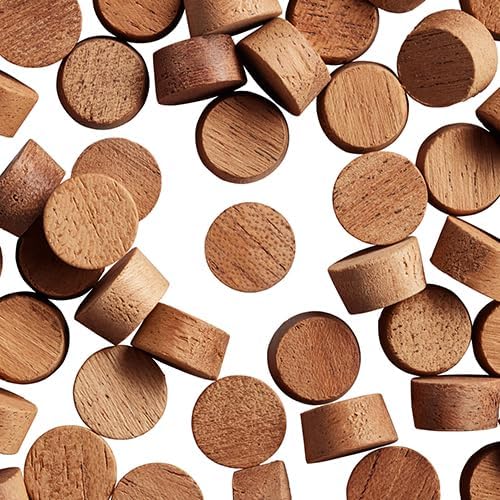 WidgetCo 7/16" Mahogany Wood Plugs, Face Grain, Woodworking Plugs, Can Be Sanded, Stained, or Painted (Qty 100)