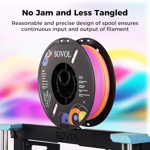 Image of Sovol 3D Printer Matte Multicolored Fast Change Gradient Rainbow PLA 1kg (2.2 lbs) Spool 3D Printing Materials, Dimensional Accuracy + /- 0.03 mm, 1.75 mm, Matte Starlight