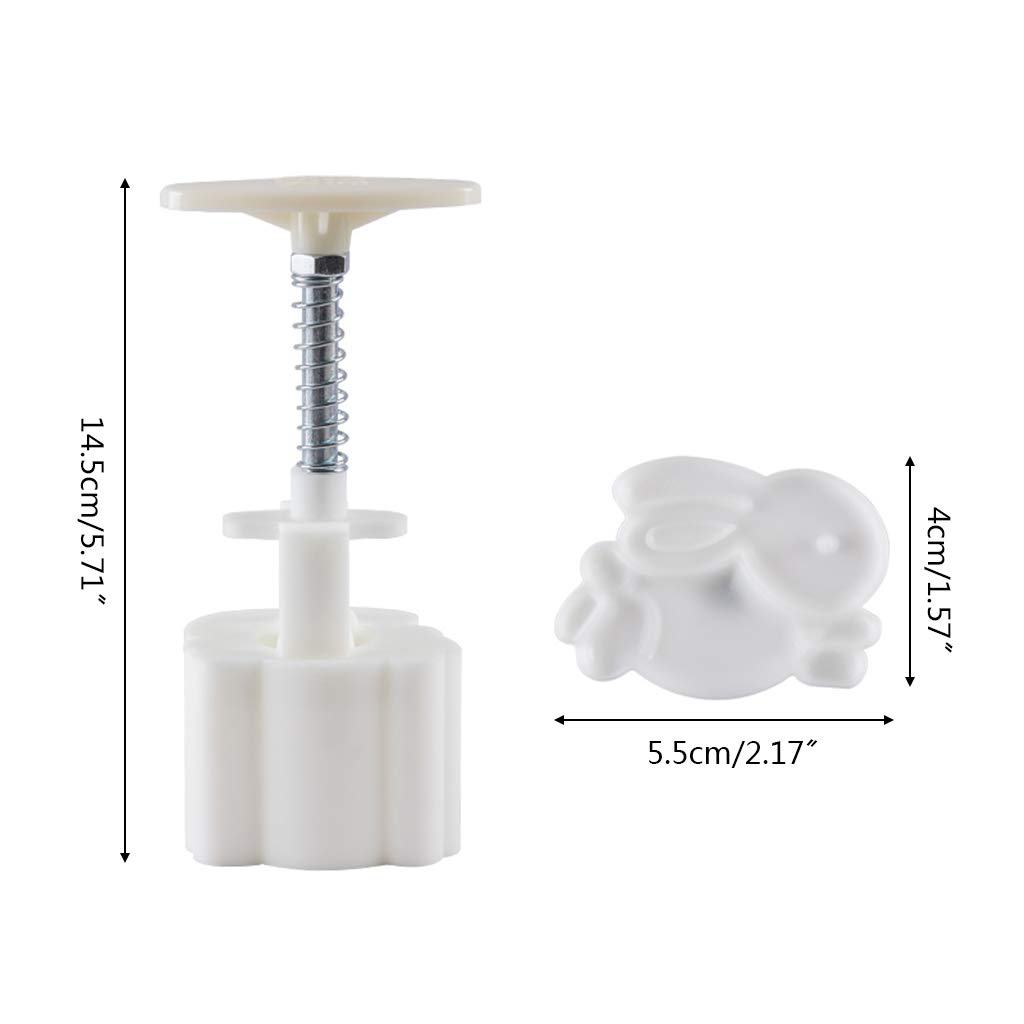 Yuly 50g Mooncake Mold With 3D Rabbit Stamp Hand Press Moon Cake Pastry DIY Bakeware 200g Mooncake Mold