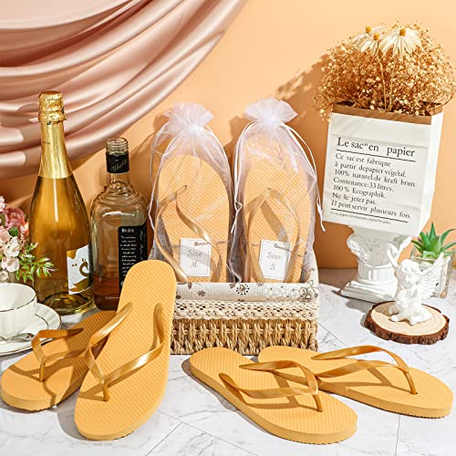 Image of Unittype Flip Flops Bulk for Wedding Guest Slippers Wedding Flip Flops with Cards Bags for Pool Beach Party