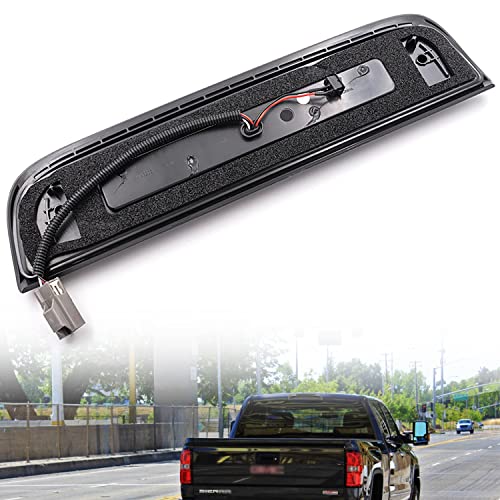 Nslumo Led Third Brake Light Replacement For 2014-2018 Chevy Silverado Gmc Sierra 1500 2500Hd 3500Hd Red Led Strobe Rear 3Rd Brake Center High Mount Stop Lamp + White Cargo Light Kit Euro Smoked Lens #TOP3