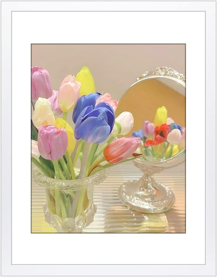 ALLUCKYAN 18x24 White Picture Frame Mat for 16x20 Photo Wall Mounting Poster Frame-1pcs-Christmas Gift White 18x24
