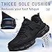COOU Winter Steel Toe Shoes for Women Warm Fur Lined Comfortable Safety Shoes Lightweight Steel Toe Sneakers Black