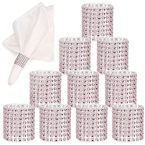 Mirilor 150 servilleteros, hebillas brillantes para decoración de mesa, cena, boda, fiesta, decoración de bricolaje (rosa)