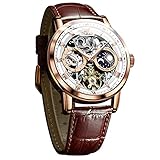 ⌚ Original-Automatikuhr: Dies ist eine Uhr mit automatischer Aufziehfunktion, die manuell oder automatisch aufgezogen werden kann, ohne Batterien. 20 synthetische Rubine, längere Lebensdauer der Bewegung und bessere Qualität. Automatische mechanische Uhr mit Energiespeicher von bis zu 50 Stunden.