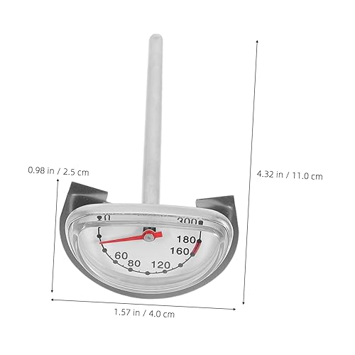 Miniatura 8 de Termómetro de acero inoxidable para freír profundo con soporte Medidor de temperatura preciso para cocinar, hornear y freír, amplio rango de