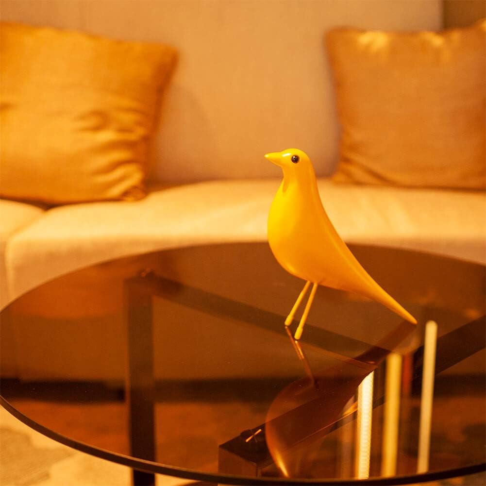 Mid Century Sculpture House Bird - Office Decor Desk Dove Ornament Arts Gift Replica (Yellow)