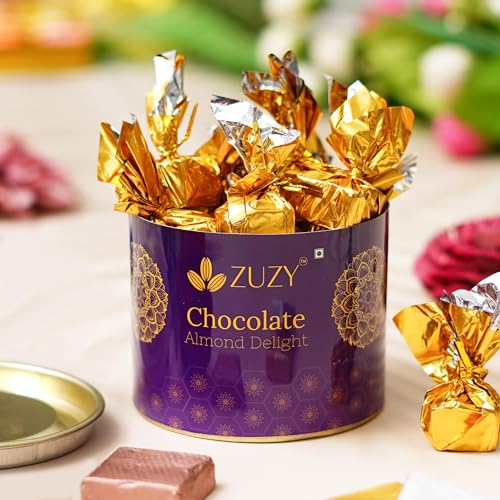 Image of eCraftIndia Set of 4 Red, Golden White Pearls Rakhis for Brothers with Zuzy Almond Chocolate Box, Rakhi with Chocolate Gift - Roli Chawal Pack, Raksha Bandhan Greeting Card