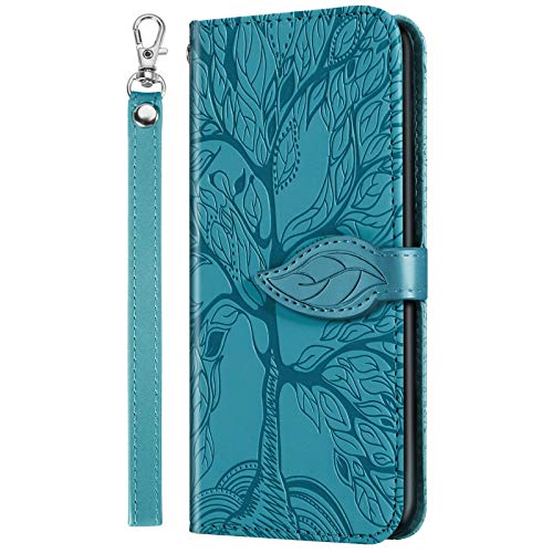 LEMAXELERS Coque Galaxy S21,Portefeuille Etui Housse pour Samsung Galaxy S21 Coque Gaufrage Arbre de la Vie Mignons PU Cuir Flip Wallet Coquille Couverture...