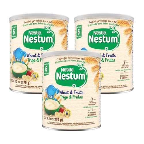 Nestle Nestum Infant Cereal Wheat and Fruits, 9.5 Ounce (Pack of 3)