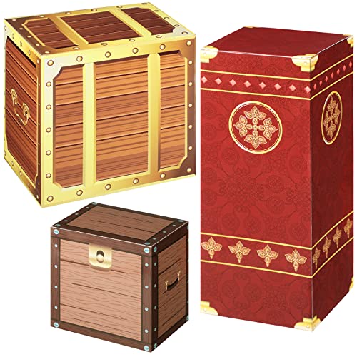 3 Sets Wisemen Gifts Costume Pageant Props Genie and King Christmas Apparel Accessories Decorative Party Favor Boxes for Stages Display Decor