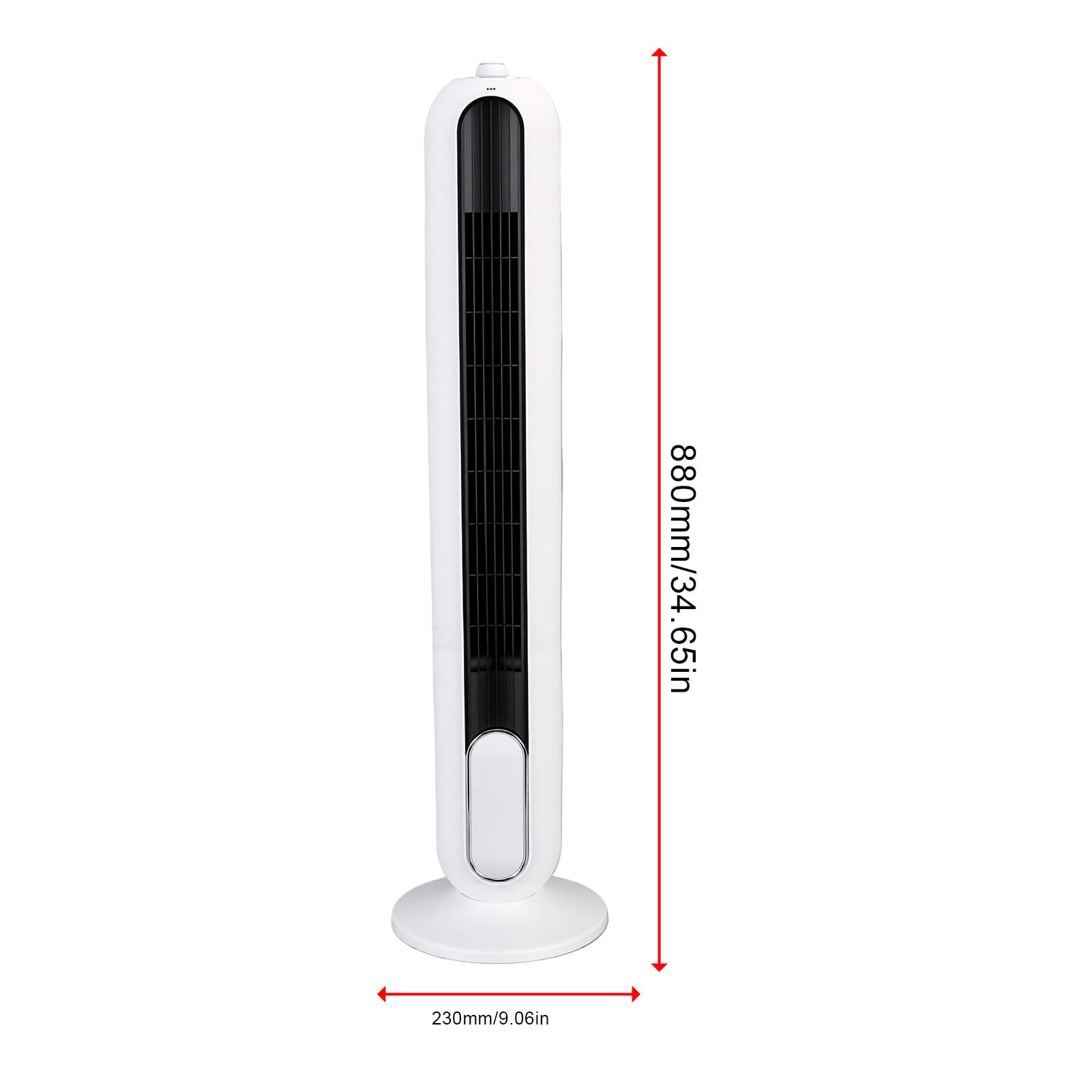 TOPINCN Cichy Wentylator Wieżowy, Bezłopatkowy Wentylator o Szerokim Kącie 90° z 8-godzinnym timerem. (wtyczka UE 220V)
