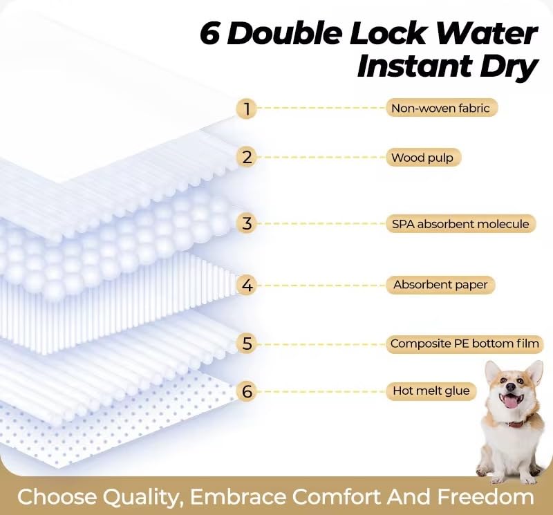Image of Puppy Pads for Potty Training 20 Count Extra Large, Super Absorbent 6-Layer Leak-Proof Disposable Wee Wee Pads for Dogs and Puppies, X-Large Size 24 x 35 Inches - Perfect for Indoor Training