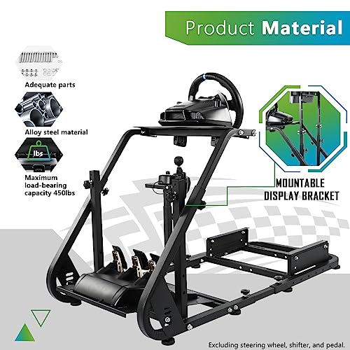 Hottoby Racing Simulator Cockpit Mountable Monitor Stand Fit For Logitech/Thrustmaster/Fanatec G920 G923 G29&T150,Frame Double Arm Reinforcement Racing Wheel,No Steering Wheel,Handbrake,Seat,Pedal thumb #1