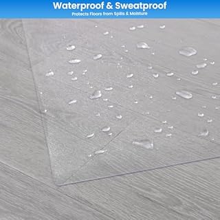 MABOZOO PVC Treadmill Walking Pad Mat, 100 * 35 Inch Transparent Exercise Bike Mat for Carpet & Hardwood Floors, Non-Slip Hardwood Floors Protector for Bike, Elliptical, Treadmill