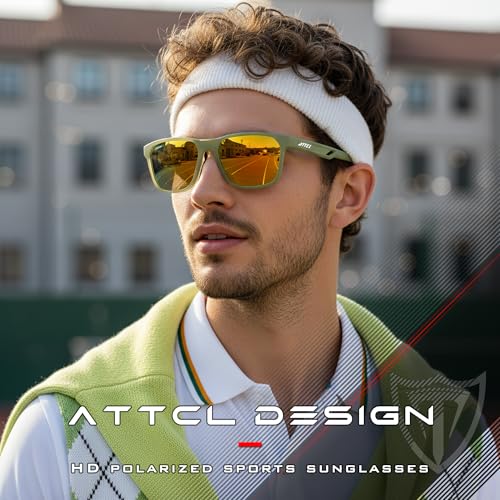 ATTCL Rectangular Polarized Sunglasses for Men Women Driving Fishing Hiking UV400 Ultra‑Light TR90 Sun Glasses2