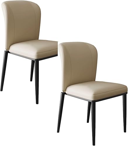Miniatura 13 de JKGHK Leather Dining Chairs, Kitchen Chairs with Cushioned Pad Seat, Armless Dining Room Chair with Metal Legs, Living Room Chair for Home, Offices,