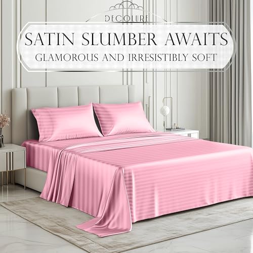 Image of DECOLURE Satin Sheets Full Size | Softer Than Silk | Luxury 4 Pc Bed Set