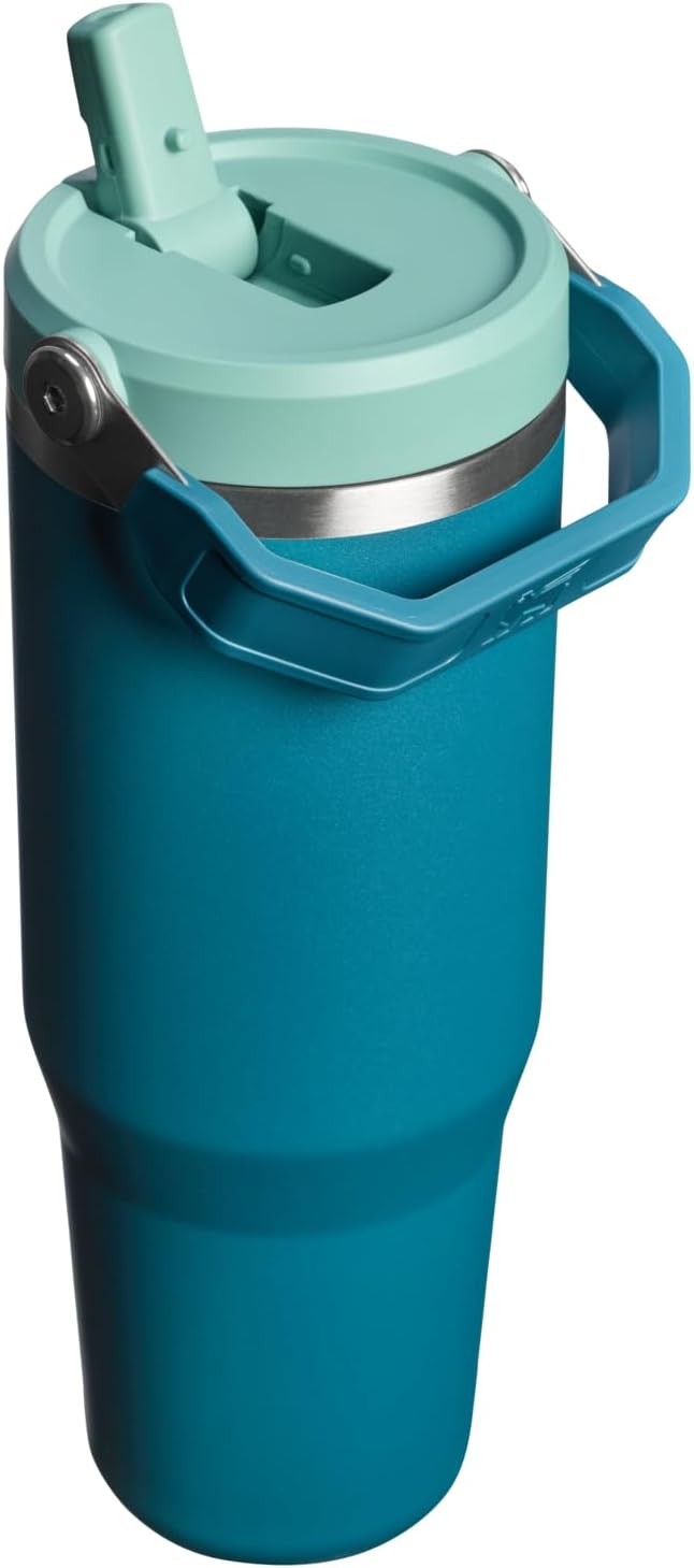 STANLEY IceFlow 2.0 Flip Straw Tumbler with Handle 20 oz | Twist On Lid and Flip Up Straw | Leak Resistant Water Bottle | Insulated Stainless Steel | BPA-Free | Coastal Teal - Image 3