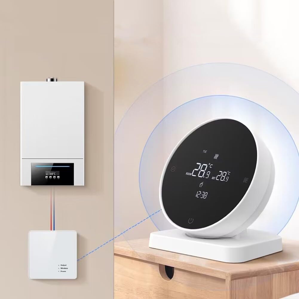 Inalámbrico para termostato inteligente LCD control táctil caldera de gas