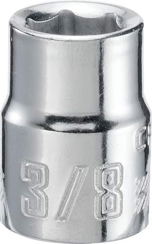 Soquete estriado raso CRAFTSMAN SAE com encaixe de 9,5 mm (3/8 pol.), 9,5 mm (3/8 pol.) e 6 pontos CMMT43001
