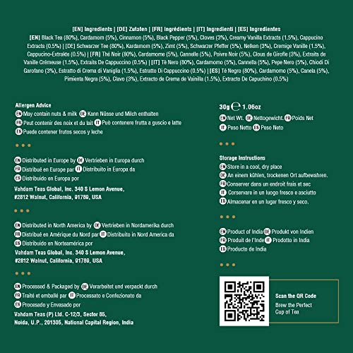 Vahdam, Vanilla Chai Tea | 15 Tea Bags | Spiced Masala Chai Tea | Delicious Blend Of Vanilla Tea | Spiced Chai Tea Bag | Brew As Hot, Cold Or Iced Tea #TOP6