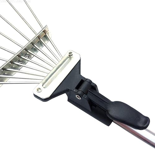 Miniatura 2 de Rastrillo ajustable para hojas de jardín, herramienta telescópica de aleación de 22 a 29 pulgadas, rastrillo de metal con dientes múltiples para una