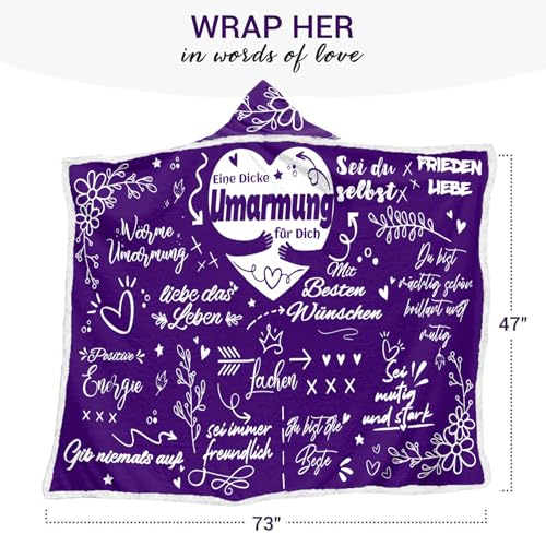 WJMSDK Beste Freundin Geschenke, Umarmung Decke mit Ärmeln - Geschenk Freundin Geburtstag, Mutmacher Geschenke für Freundin, Geschenke für Frauen Freundin Schwester Mama zum Weihnachten Geburtstag