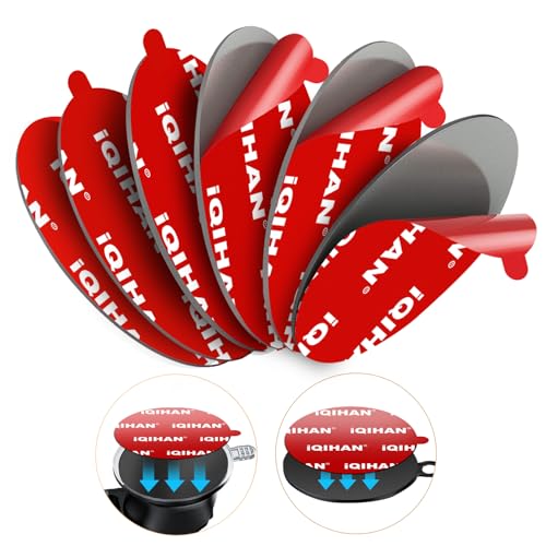 Extra Strong Adhesive Sticker Pads for Car Phone Mounts - 6pcs Double-Sided Very High Bond Circle Tape 80mm (3.15) Round Sticky Replacement for Suction Cup Itmes Car Dashboard Dash Camera GPS