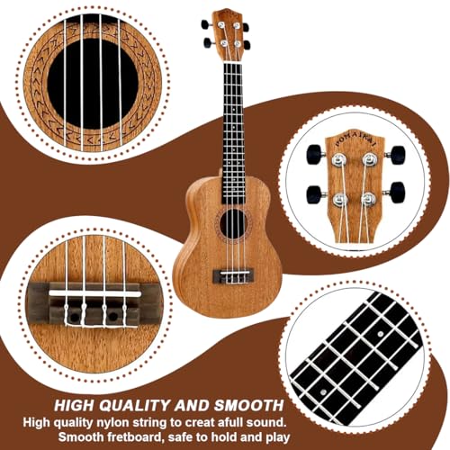 2er Set Ukulele Saiten, Nylon Saiten Ersatzteile, Zubehör für Ukulele, Bunte und Weiße Saiten