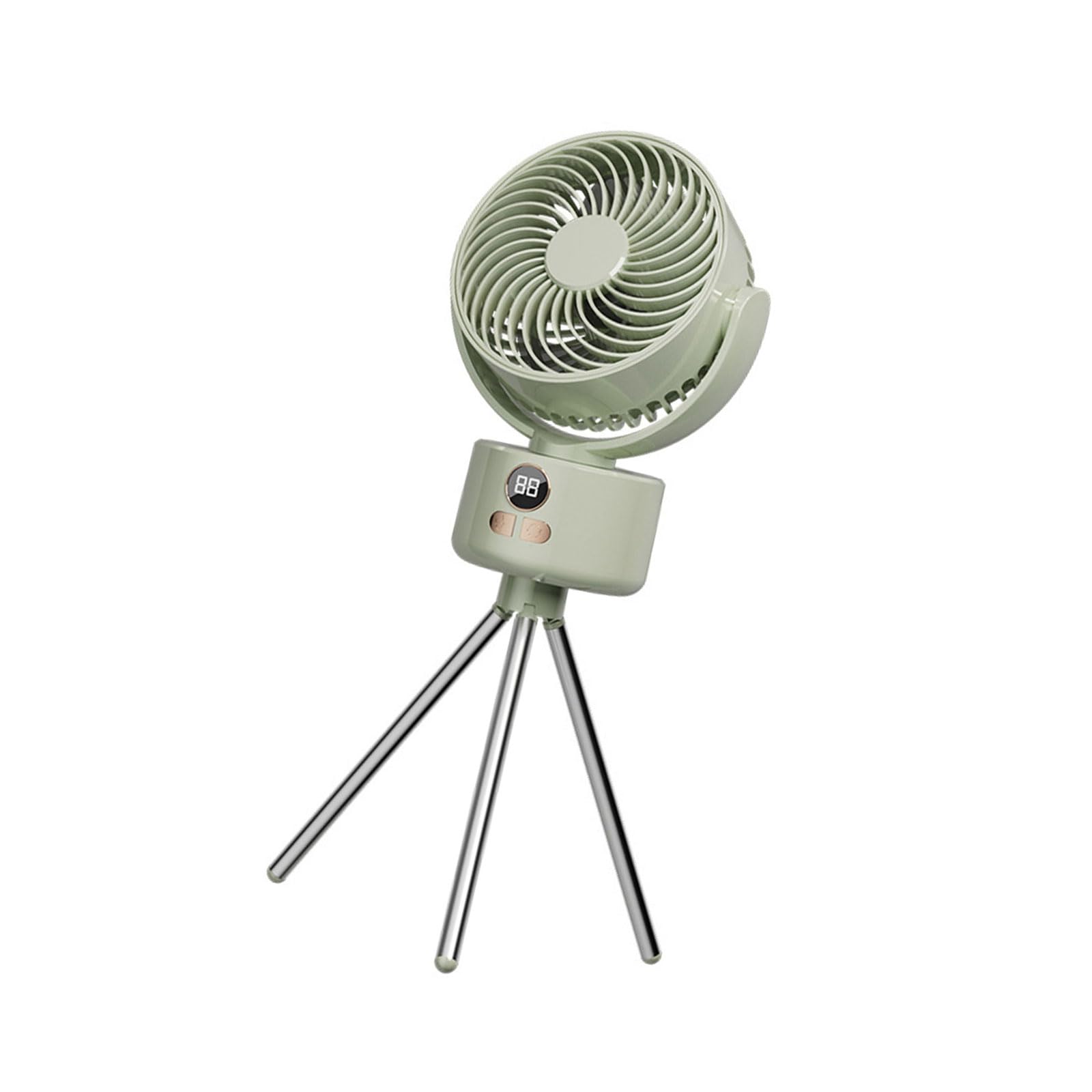 TAZIZI Digital Display Camping Fan 3600mAh Rechargeable Battery USB Power Tripod Base Portable Cooling Solution for USB Powered Portable Fan Tripod