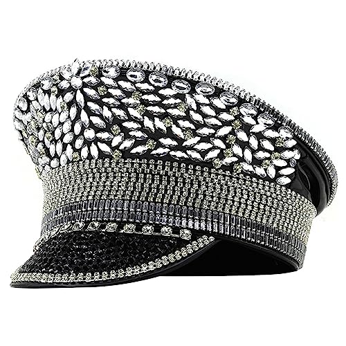 Chapeau de capitaine de mariée à strass pour sublimer votre costume