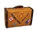 Produktbild Spardose Reisekoffer in Braun mit Länderstickern 14 x 11,5 x 5,5 cm