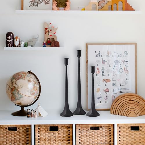 Denique-Iron-Taper-Candle-Holder-Set-of-3-Black-Candlestick-Holders-Decorative-Candle-Stand-Tapered-Candle-Holders-Tall-Set-for-Wedding-Dining-Table-Home-Decoration-Black Denique Iron Taper Candle Holder Set of 3 Black Candlestick Holders Decorative Candle Stand Tapered Candle Holders Tall Set for Wedding Dining Table Home Decoration Black