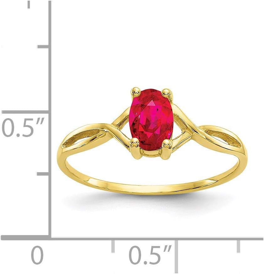 10k Yellow Gold Genuine Ruby Birthstone Ring Fine Jewelry For Women Gifts For Her, Size 7 image 4 of 9 B08HQ7PKBM