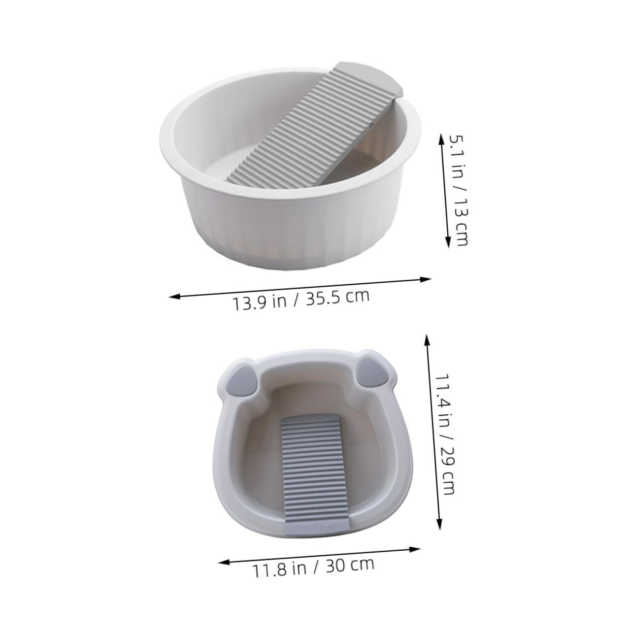 Vaguelly Lavatoio Portatile in Pp 2 Pezzi con Asse Antiscivolo Integrata, Design Multifunzionale a Doppio Bacino, per Casa e Viaggio