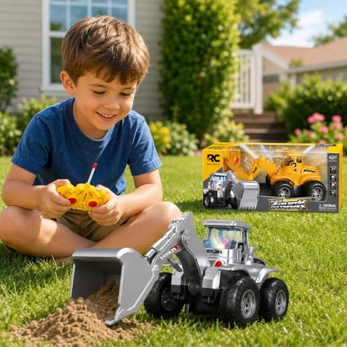 Image of Amitasha RC Excavator 2.4GHz Engineering Vehicle Remote Control Excavator Truck Construction Toy, All‑Terrain 360 Spin Rotation, Long Playtime & Range, Birthday Gift for Ages 3+