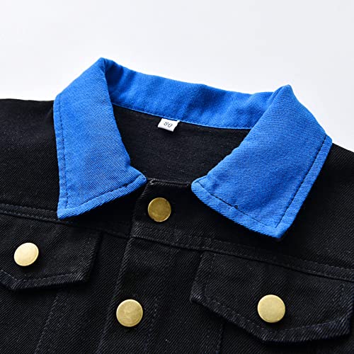 KAGAYD Boy's Long Sleeve Kids Toddler Button Front Denim Jacket Long Sleeve Lapel Coat Outerwear4