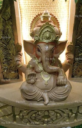 Image of Big Slate Buddha Fountain for Living Room Home Decor Garden Decoration and Drawing Room (Stone Ganpati Slate)