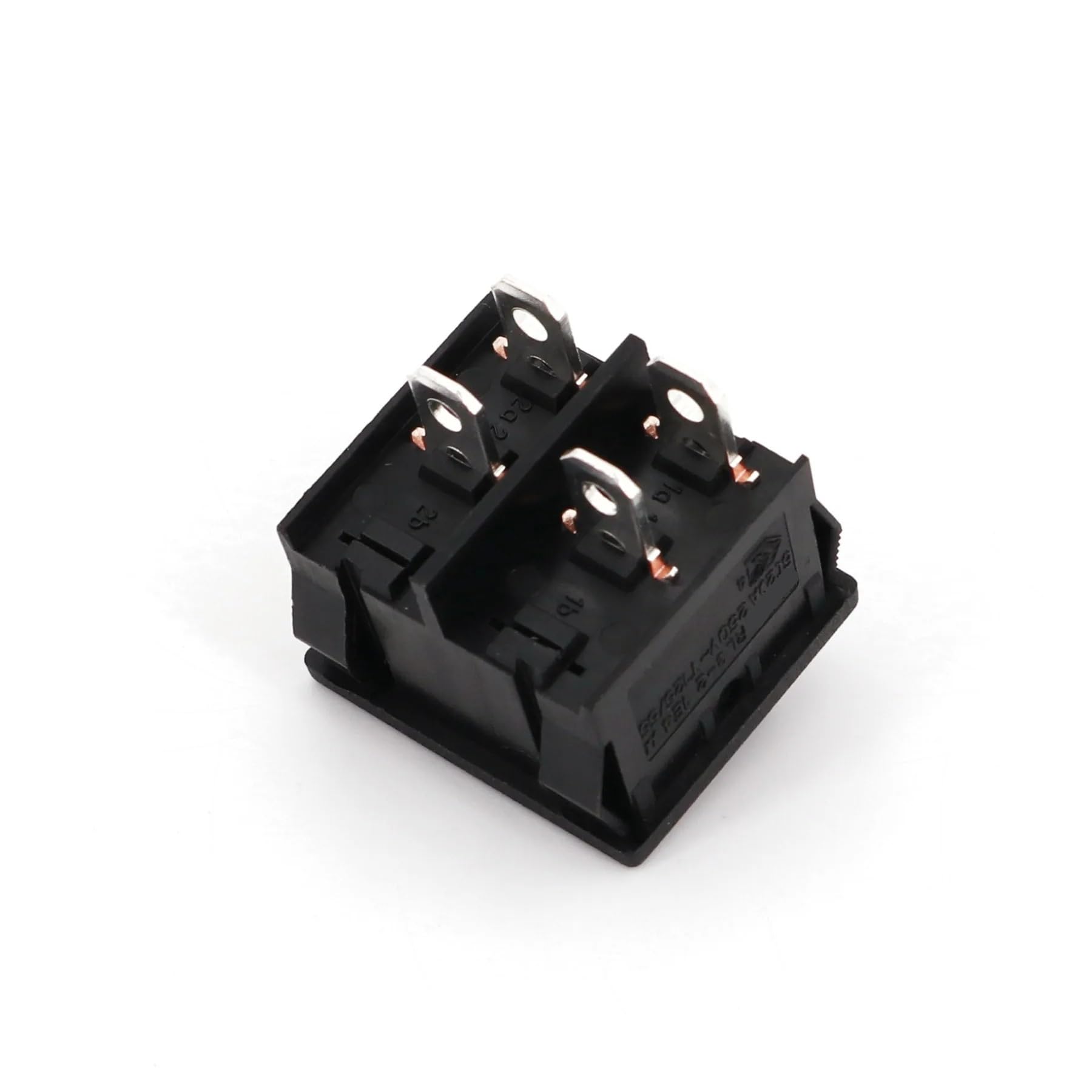 10 interruptores basculantes mini DPST de 21 x 24 mm, RL3-2, 4 pines, encendido y apagado, 2 posiciones, 10 A/125 V CA