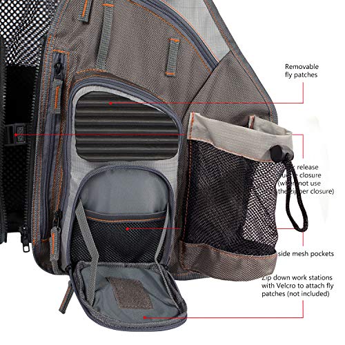 Image of BASSDASH Strap Fishing Vest Adjustable for Men and Women, for Fly Bass Fishing and Outdoor Activities