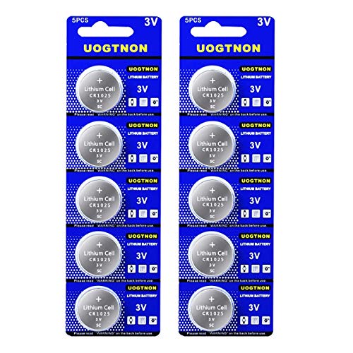 UOGTNON CR1025 3V Lithium Battery (10 - Pack)
