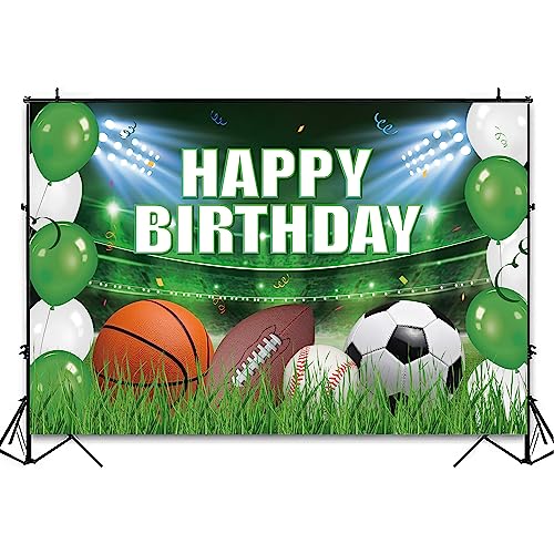 Fondo temático deportes para fiesta de cumpleaños 5x3ft miniatura 3