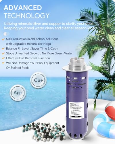 Replacement for Nature2 Duoclear 45 Mineral Cartridge W28002 for All DuoClear Fusion Soft Vision Pro Above Ground Inground System Pool System, Compatible with up to 45000 gallons Pool, W26002
