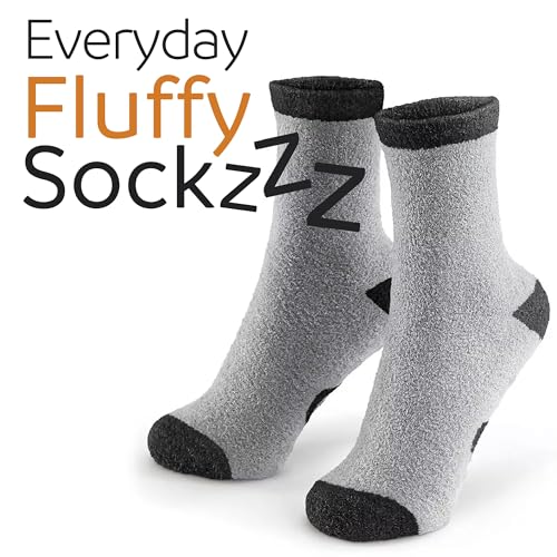 Everyday Fluffy Sockzzz, Comfortable Socks for Women and Men, Cozy, Warm Socks for Home and Travel, Travel Essentials, Black2