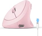 TECKNET Vertical Ergonomic Mouse, Bluetooth Wireless Rechargeable Mouse with 3 Modes(BT5.0/3.0 + 2.4G), 4800 Adjustable DPI, Easy to use, Silent Mouse for Laptop, Desktop, PC, Mac, iPad - Black