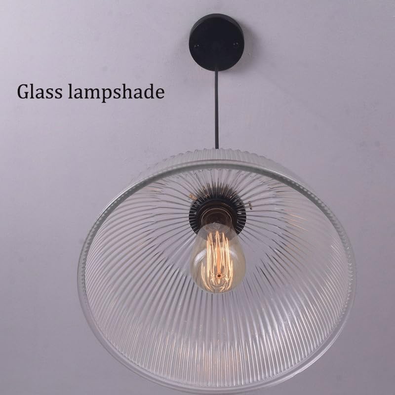 Lámpara colgante redonda transparente de cristal retro americano con iluminación LED 5