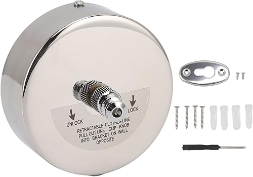 Tendedero retráctil, redondo de 3 puntos 8M, línea de lavandería retráctil de acero inoxidable, línea de secado de ropa retráctil para montaje en