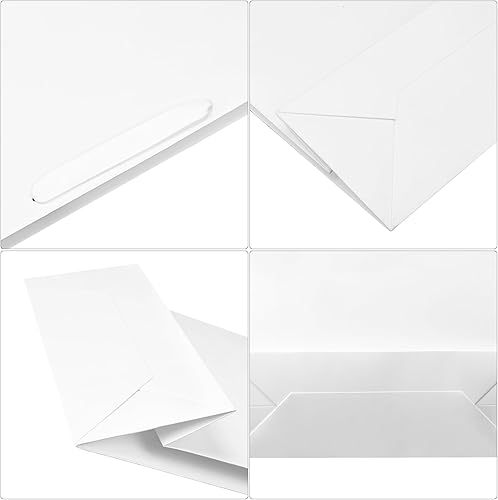 Miniatura 10 de QIELSER 24 bolsas de regalo Kraft de tamaño grande de 16 x 6 x 12 pulgadas, bolsas de compras de papel kraft negro con asas de cinta, bolsas de